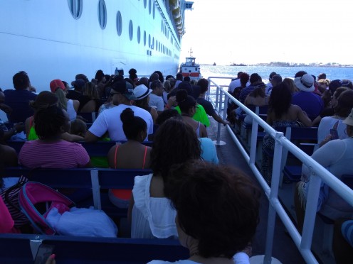 Being tendered from ship to island