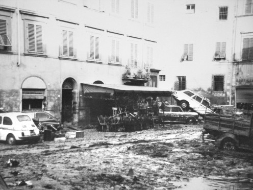 Carmine Square after the flood in Florence