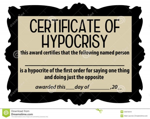 Certificate of hypocrisy