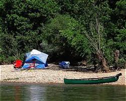 A campsite along the Buffalo River in Arkansas