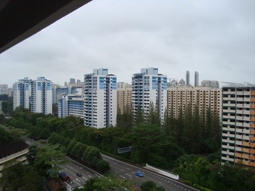 View from my flat in Singapore