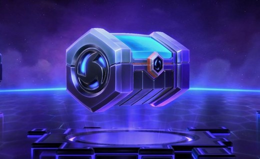 A loot box from Heroes of the Storm, containing up to four randomly selected items of varying qualities. Mostly sprays and single voice lines, probably.