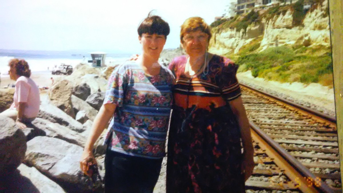  Jewel and me at the beach for our reunion in the mid 90s. 