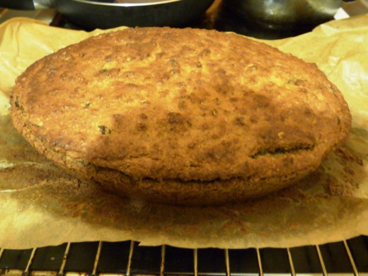 The bread should separate easily from the parchment.