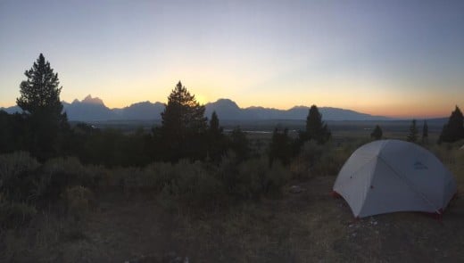 Another great campsite in the National Forest beside Grand Teton