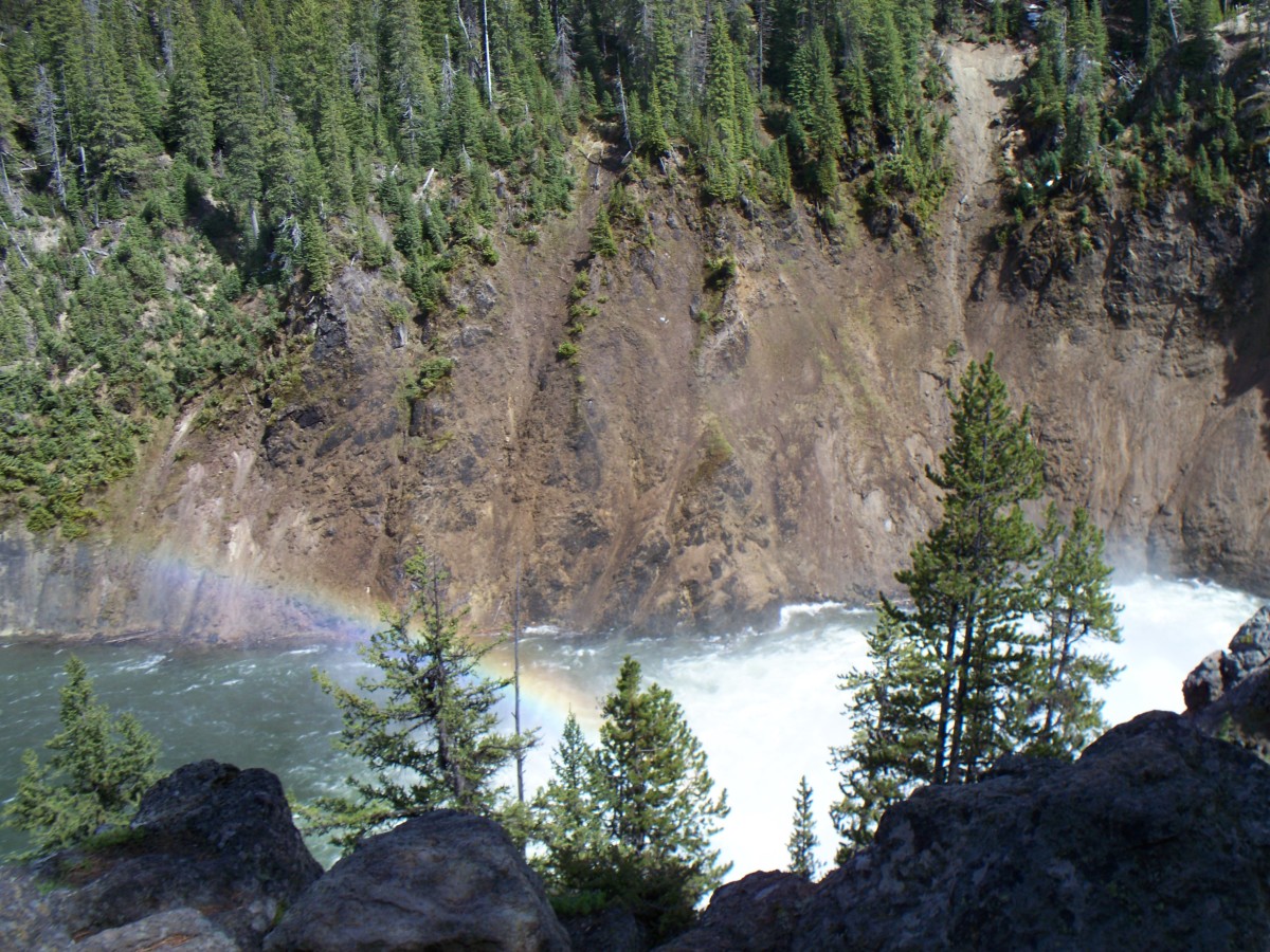 Rainbow at Upper Falls from the viewpoint @ Yellowstone National Park