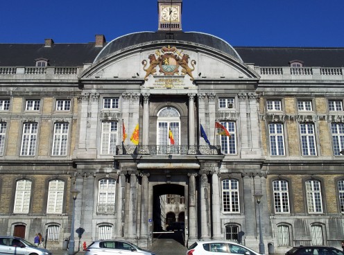 Baroque façade of the Palace of the Prince-Bishops in Liège, Belgium, designed by Jean-André Anneessens