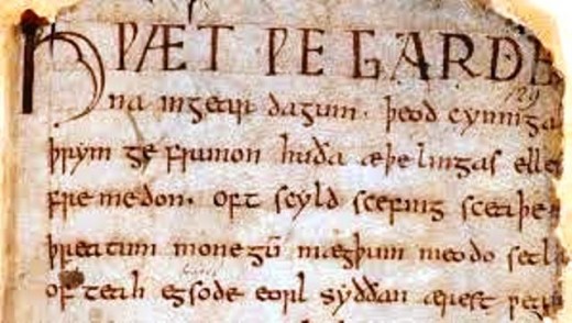 Introduction to the 'Beowulf' saga, a modified version of the original oral tradition set down by a Christian scribe in the 10th Century Danelaw region of England