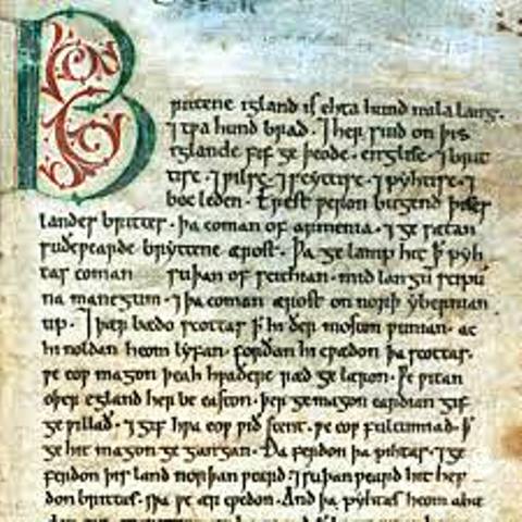 Peterborough Chronicle (E) the last of the chronicles to cease being written around the time of King Stephen's death in AD 1154. The only one written in the vernacular  - of East Anglia (Anglo-Danish)