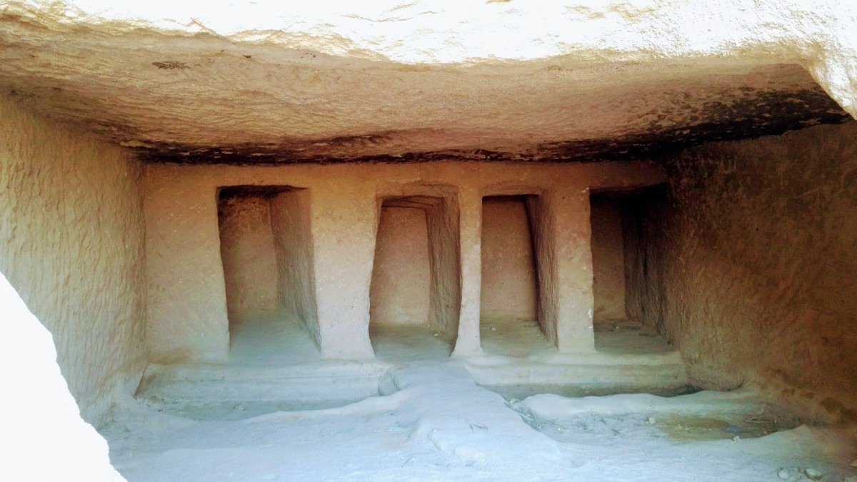 The interior of one of the tombs.