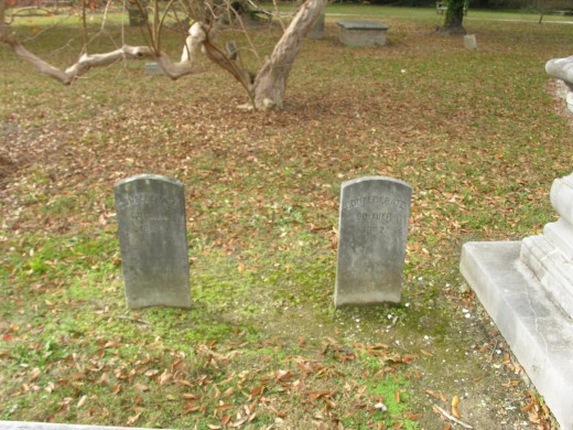 Gravestones in the Bruton Parish Church  cemetery, November 2014.