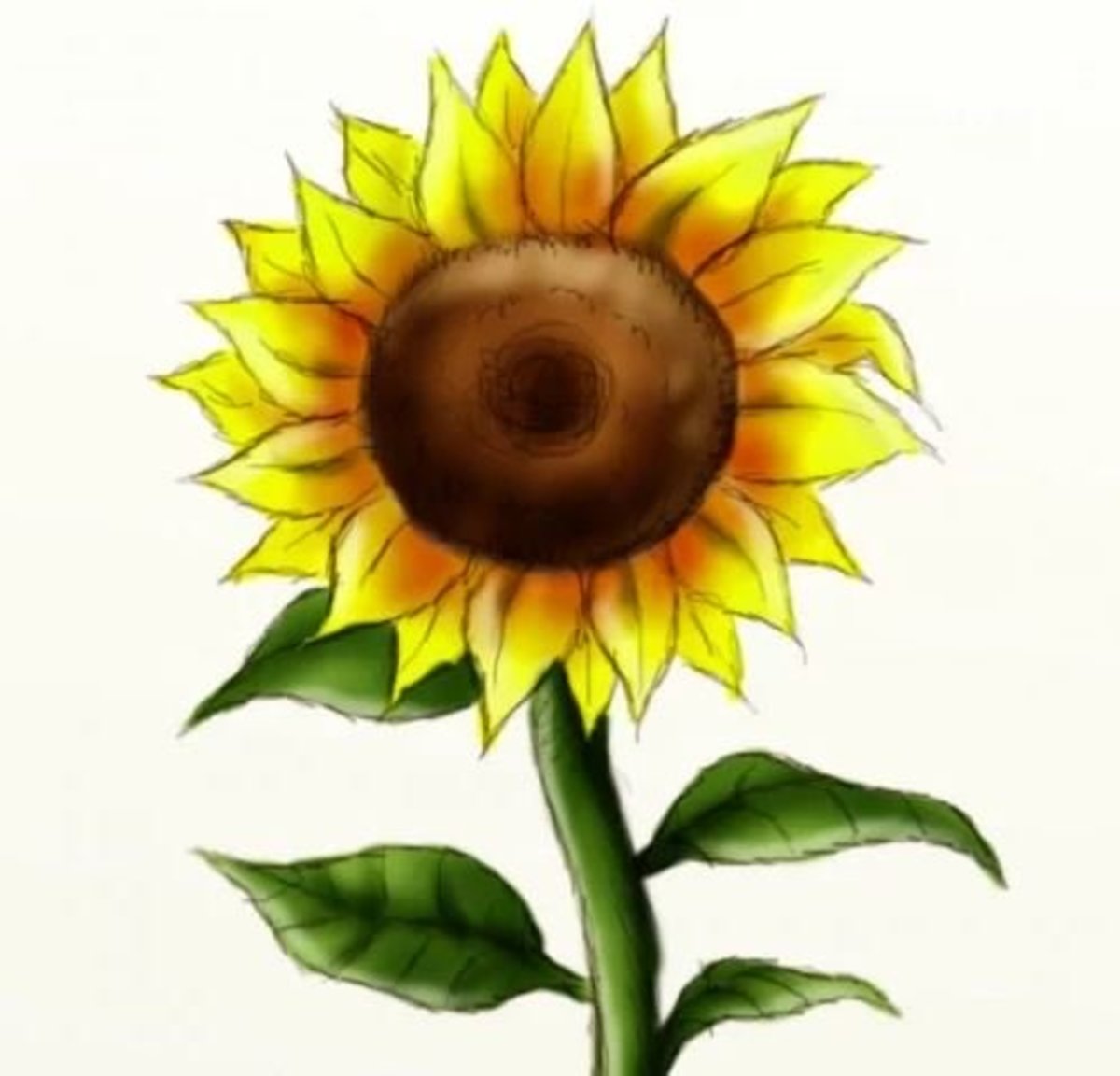 How To Draw A Sunflower Feltmagnet