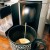 During the coffee preparation phase coffee will start to flow. Green light will rotate quickly during brewing. 