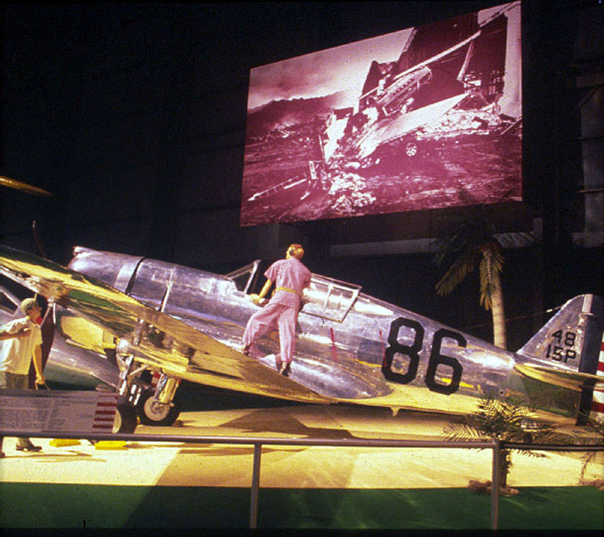 The Curtis P-36A at the USAF Museum a mannequin of Lt. Philip M. Rassmussen.