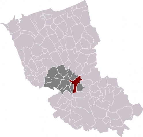 Map location of Cassel, in Dunkirk 'arrondissement'.