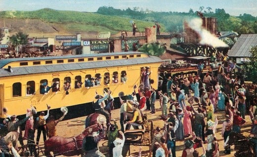 The arrival of the train in Sand Rock