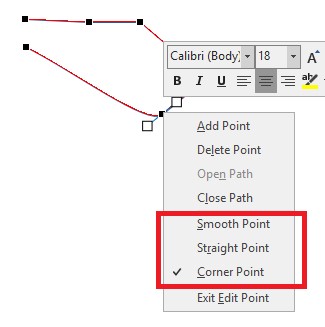Figure 10: Smooth, straight, and corner points