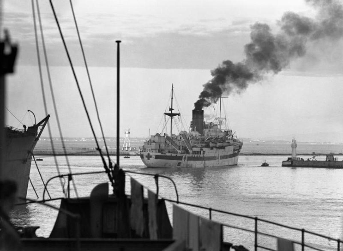 The Hospital Ship Newfoundland.  The Luftwaffe attacked it 3 times.  An Hs-293 heavily damaged it.