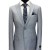 Light grey check two-button slim fit suit