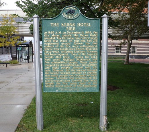 Kerns Hotel fire state historic marker