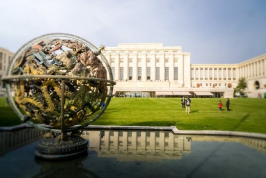 Palais de Nations, Geneva--formerly headquarters of ill-fated League of Nations which failed to prevent WWII