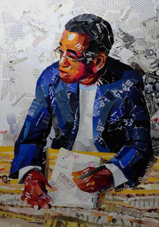 Collage Illustration of a writer
