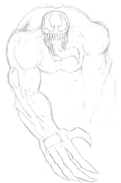 Another venom layout that I messed up on the arm, so I started again.