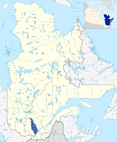 Map location of Région administrative Lanaudière / Lanaudière Administrative Region