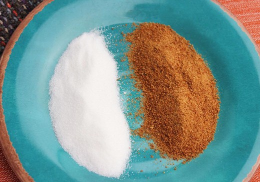 The Coconut Sugar grains are bigger than the regular white sugar.