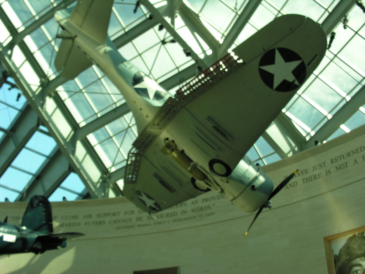 A Marine Corps WWII dive bomber at the Marine Corps Museum,