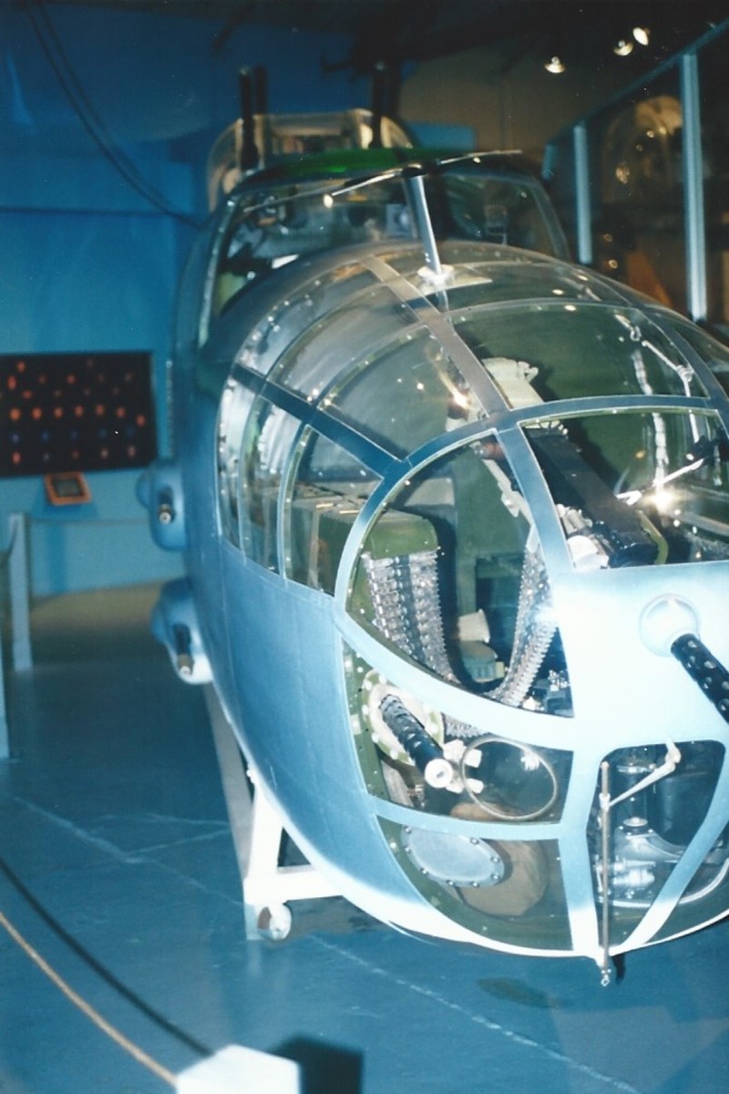 The nose of a B-25 inside the Marine Air-Ground Museum.