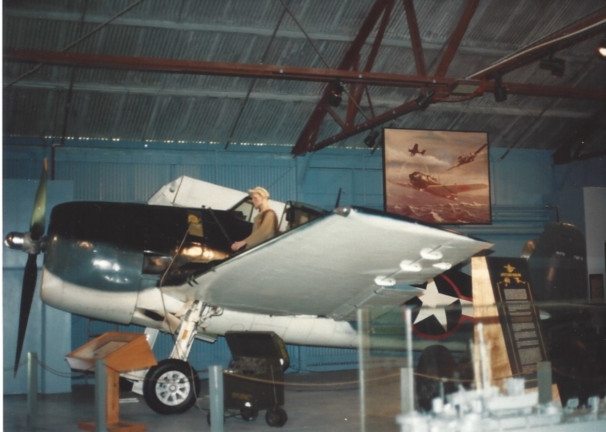 An F-6F Hellcat in the Marine Air-Ground museum, 