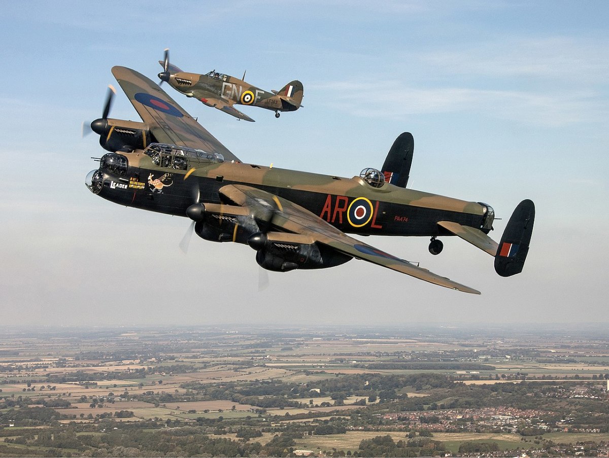 Avro Lancaster the British four engine bomber used throughout the Second World War.