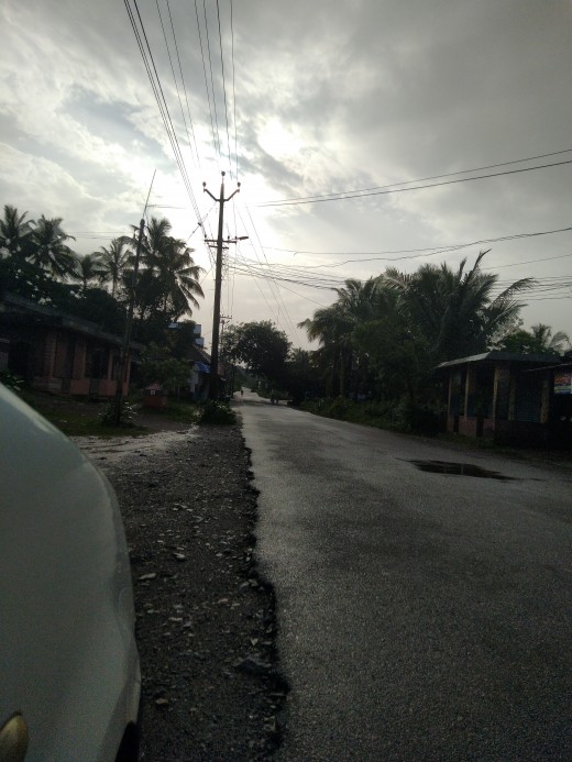 Cloudy early morning in village town