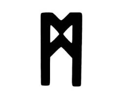 The Mannaz rune, a symbol of human community and social engagement.