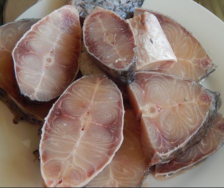 Abdomen part of the raw fish Abdomen part of the raw fish