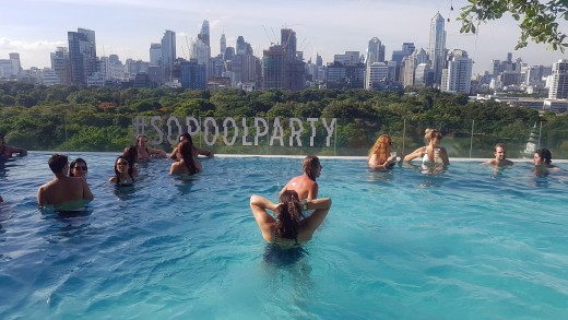 SO Pool Party atop Sofitel Hotel in Bangkok.