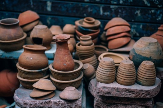 Clay pots for making the taco shells and traditional cazuelas