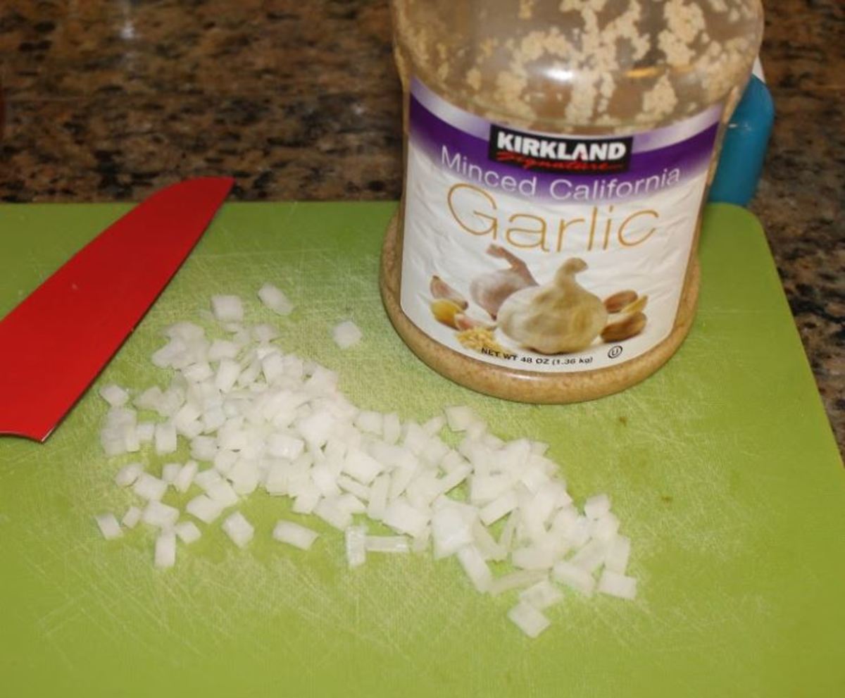 Garlic and chopped onions