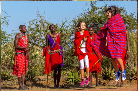 Maasai people in Maji moto