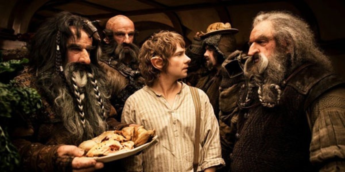 Bilbo and the dwarves.