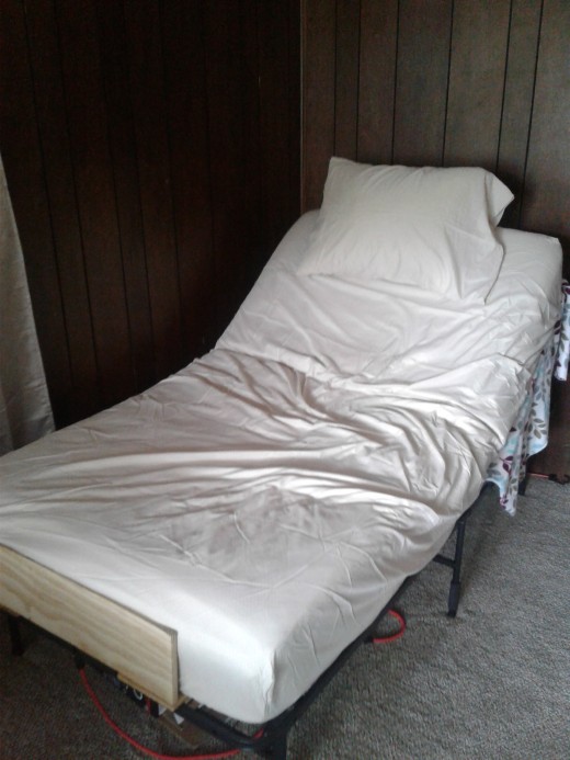 Bed in the raised position