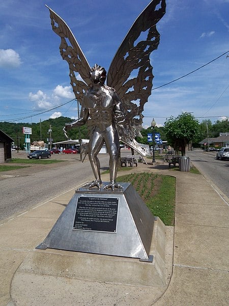 The statue of Mothman sculpted by Bob Roach. It's located in Point Pleasant, West Virginia.