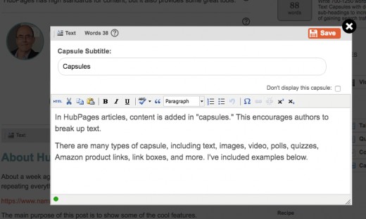 This is an image capsule.  In this case, it's a screen shot of me editing a text capsule!