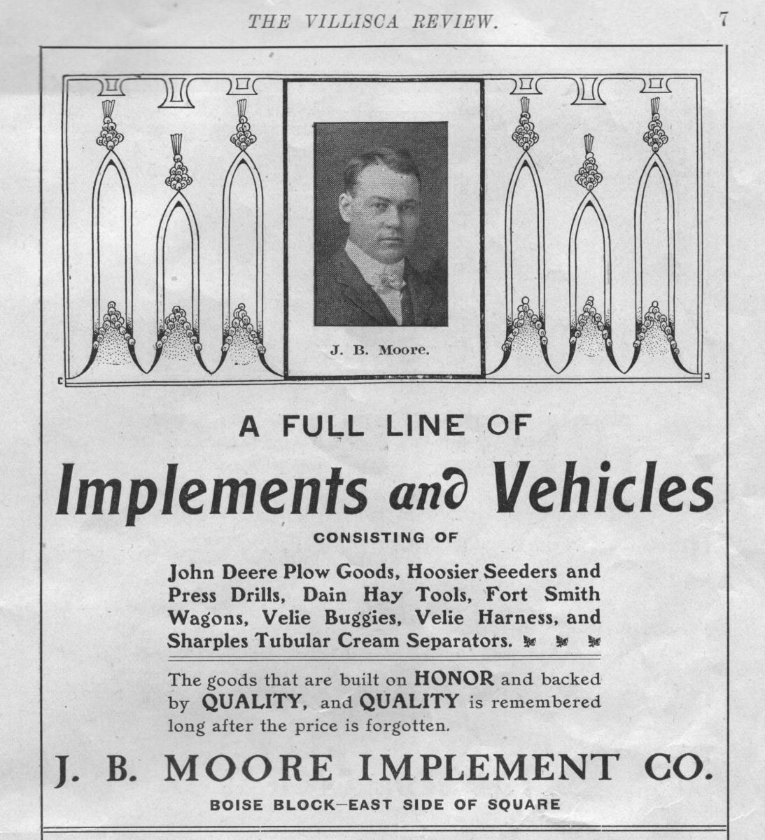 Josiah Moore's rival business to Frank Jones. 
