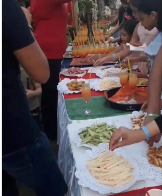 On the weekend in Tunisia, there is always a buffet set up outside down by the pool area, where the nightly entertainment begins.