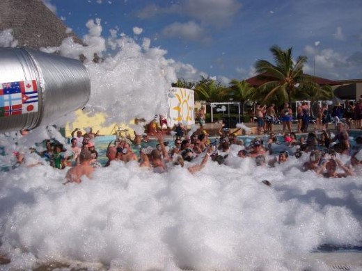 Bubble Pool Party offered at 1 of the hotels every Friday afternoon in the summers of Tunisia. 