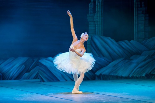 This ballet dancer symbolizes the song Swan Lake which is a power metal song based off of the classical ballet song of the same name. 