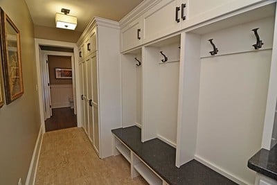 Custom mudroom cabinets are a stunning way to use the space and impress visitors.
