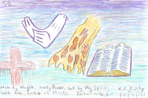 Not by Might, nor by Power, but by My Spirit, saith the LORD of Hosts, Zechariah 4 : 6, drawn Friday the 18th of October, 2019.  